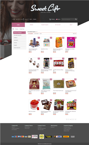 iShop4糖果糕点类产品网站设计